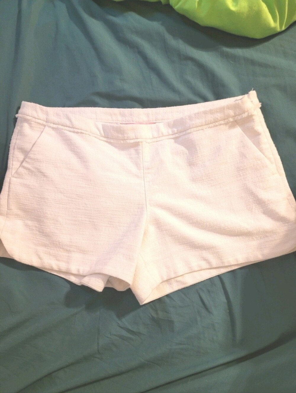 Lilly Pulitzer White Textured High-Rise Linen Shorts